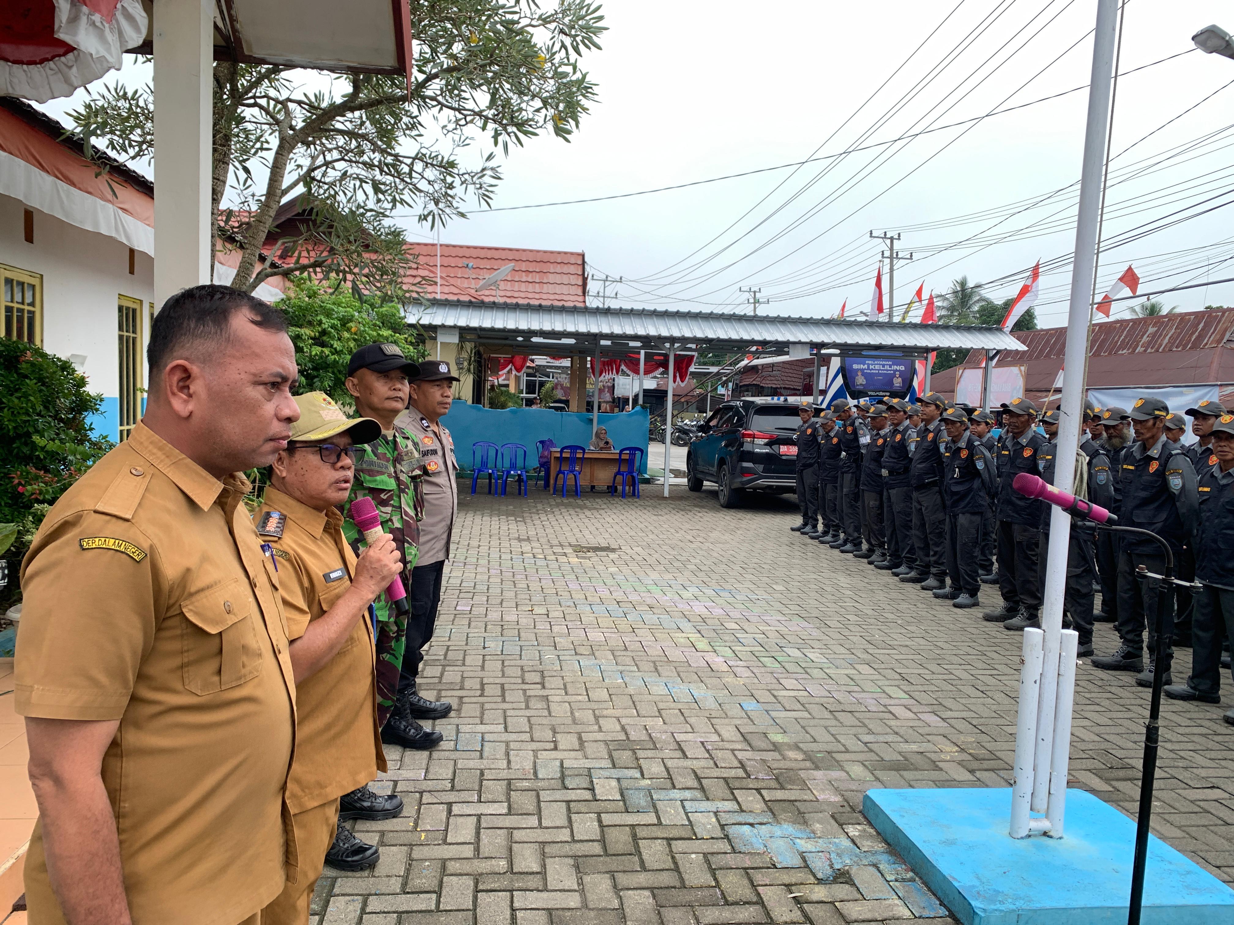 Tingkatkan Kemampuan, 110 Linmas di Kecamatan Astambul Ikuti Pelatihan Dasar