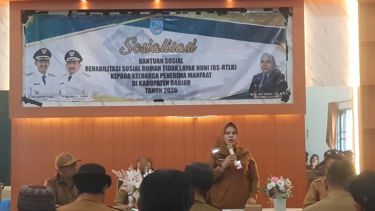 Kecamatan Mataraman Ikuti Sosialisasi Penyaluran Bantuan Rutilahu Dinsos Kabupaten Banjar
