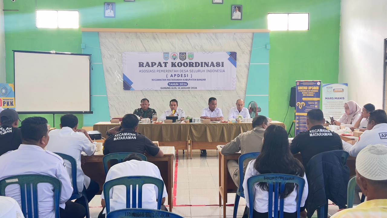 Rakor APDESI se-Kecamatan Mataraman di Desa Gunung Ulin