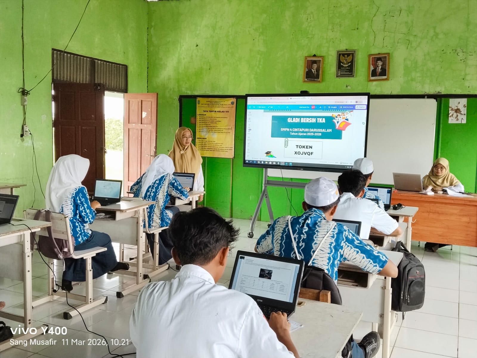 Siswa Kelas IX SMPN 4 Cintapuri Darussalam Ikuti Gladi Bersih TKA