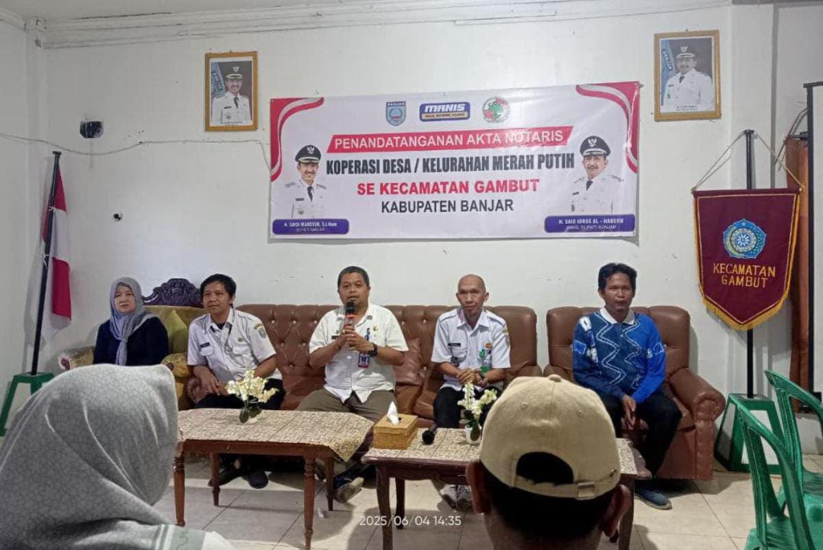 Penandatanganan Akta Notaris Koperasi Merah Putih se-Kecamatan Gambut