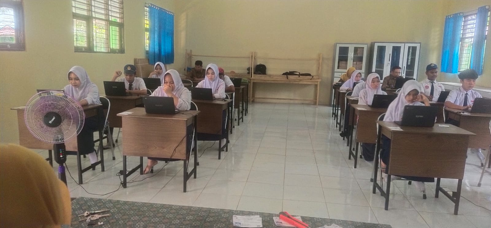 Gladi Bersih TKA di SMPN 2 Cintapuri Darussalam Sempat Terkendala Jaringan