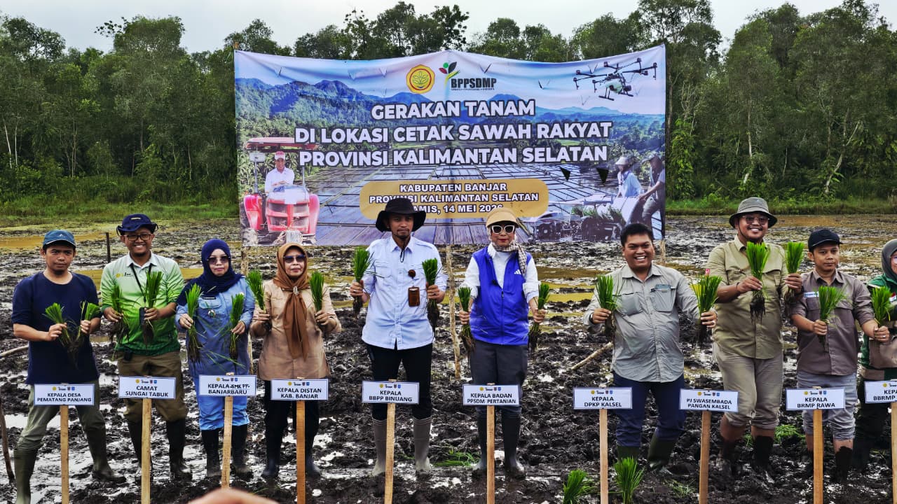 Pacu Percepatan Tanam, Kepala Badan PPSDMP Tanam Varietas Siam Madu di Lahan CSR Sungai Tabuk