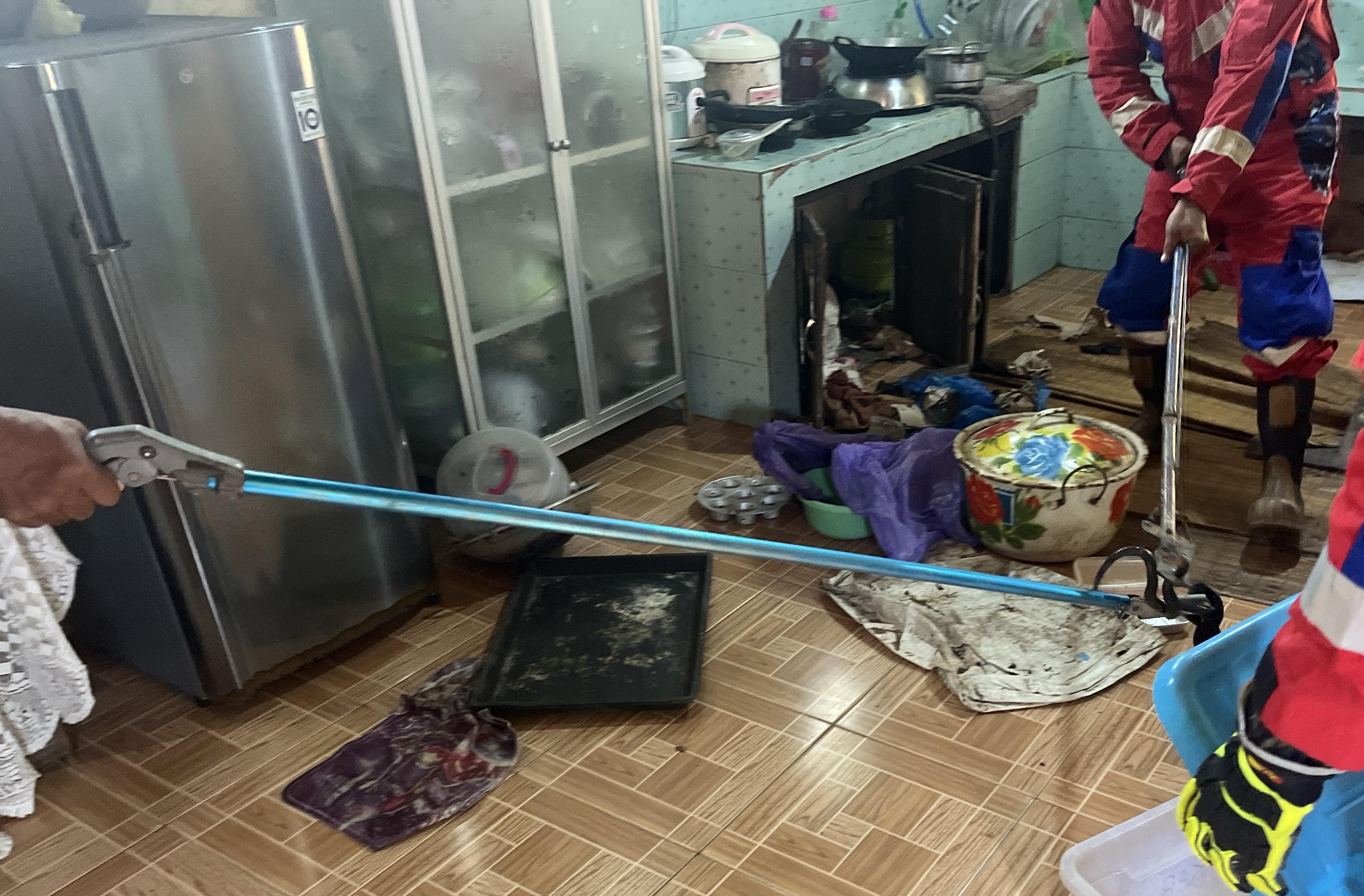 Warga Sungai Sipai Dikagetkan Ular di Dapur Rumahnya